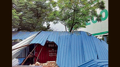 The police post was built near the Jalandhar Bypass in Ludhiana in March (HT Photo) The police post was built near the Jalandhar Bypass in Ludhiana in March (HT Photo)