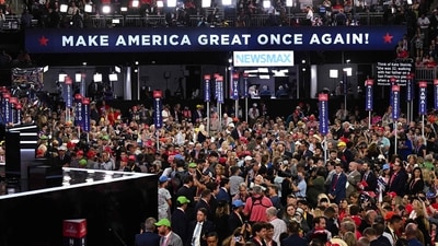 Man wearing ski mask and armed with AK-47 pistol arrested near RNC venue (Photo by LEON NEAL / GETTY IMAGES NORTH AMERICA / Getty Images via AFP) (Getty Images via AFP) Man wearing ski mask and armed with AK-47 pistol arrested near RNC venue (Photo by LEON NEAL / GETTY IMAGES NORTH AMERICA / Getty Images via AFP) (Getty Images via AFP)