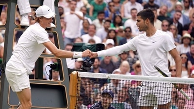 Rafael Nadal compared Carlos Alcaraz to Jannik Sinner. Rafael Nadal compared Carlos Alcaraz to Jannik Sinner.
