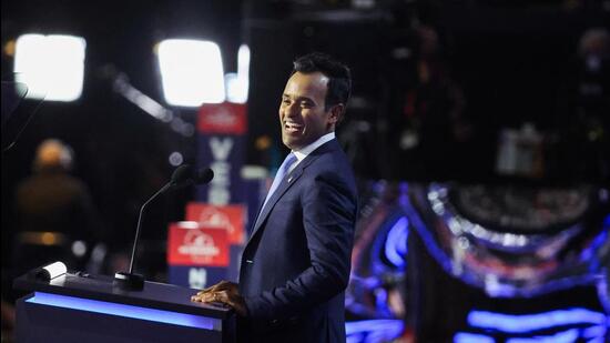Businessman Vivek Ramaswamy speaks on Day 2 of the Republican National Convention at the Fiserv Forum in Milwaukee (REUTERS) Businessman Vivek Ramaswamy speaks on Day 2 of the Republican National Convention at the Fiserv Forum in Milwaukee (REUTERS)