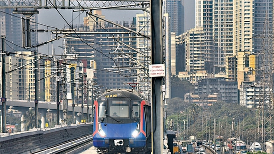 Mumbai's first underground metro - the Aqua Line will cover a 33.5 km route from Aarey Colony to Cuffe Parade (Photo by Vijay Bate/HT Photo) (HT PHOTO)