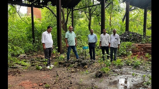 Officials of forest department and experts of WWF India installed solar powered Blinking lights at different locations in Bijnor on Wednesday. (Sourced)