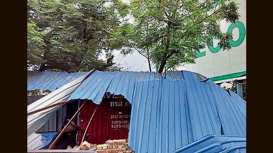 The police post was built near the Jalandhar Bypass in Ludhiana in March (HT Photo)