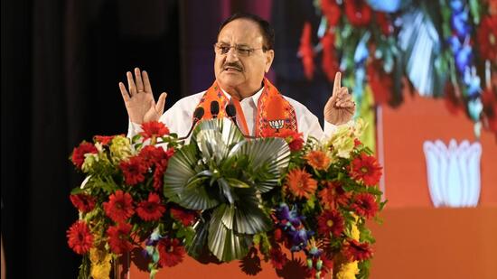 Union minister and BJP national president JP Nadda in Lucknow. (PTI Photo)