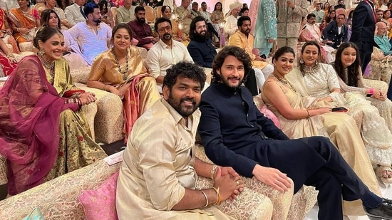 A bevvy of Telugu, Tamil and Malayalam stars met each other at Anant Ambani and Radhika Merchant's wedding.