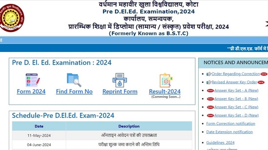 BSTC Rajasthan Pre-DElEd Result 2024 Live: Results soon, shows official website