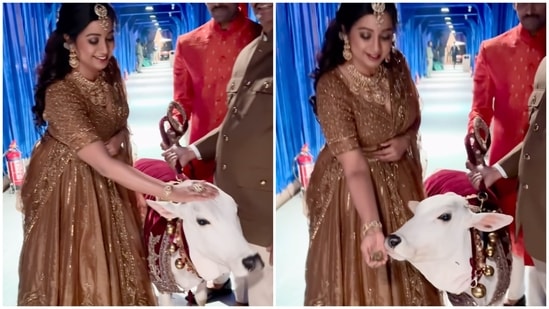 Shreya Ghoshal at Anant Ambani and Radhika Merchant's wedding celebrations in Mumbai.