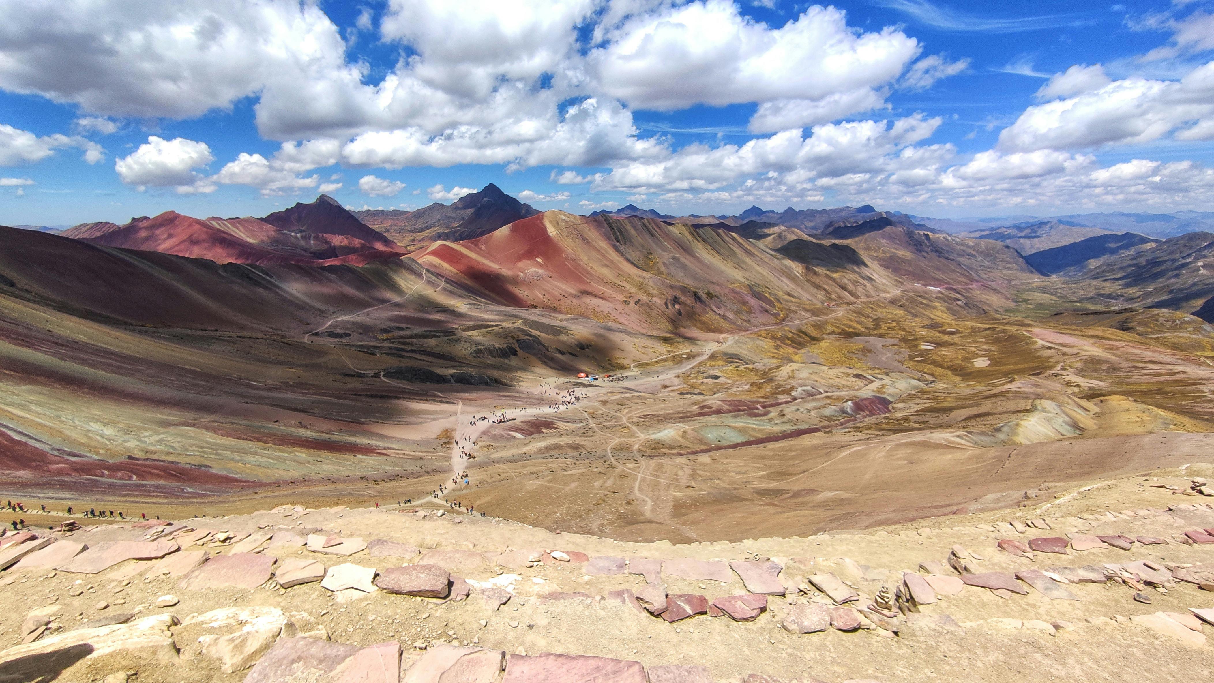 Rainbow Mountain in Peru looks pretty with all the colourful rocks. 