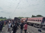 Railway officials reached the spot as soon as the news of the accident was received. (HT Photo) Railway officials reached the spot as soon as the news of the accident was received. (HT Photo)