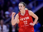 Indiana Fever's Caitlin Clark celebrates in the second half of a WNBA basketball game against the Dallas Wings, Wednesday, July 17, 2024, in Arlington, Texas.(AP / Tony Gutierrez) Indiana Fever's Caitlin Clark celebrates in the second half of a WNBA basketball game against the Dallas Wings, Wednesday, July 17, 2024, in Arlington, Texas.(AP / Tony Gutierrez)