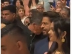 Prime Minister Narendra Modi and Shah Rukh Khan, among other guests, at Anant Ambani and Radhika Merchant's Shubh Aashirwad ceremony.