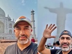 Guinness World Record holder Magdy Eissa at the Taj Mahal in India and Christ the Redeemer in Brazil.  