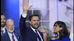 Republican vice-presidential candidate Sen JD Vance and his wife Usha Chilukuri Vance, right, are joined on stage by members of their family during the Republican National Convention in Milwaukee, on Wednesday. (AP) Republican vice-presidential candidate Sen JD Vance and his wife Usha Chilukuri Vance, right, are joined on stage by members of their family during the Republican National Convention in Milwaukee, on Wednesday. (AP)