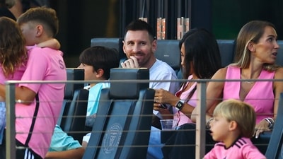 Lionel Messi of Inter Miami reacts during the first half of a game against Toronto FC. (Getty Images via AFP) Lionel Messi of Inter Miami reacts during the first half of a game against Toronto FC. (Getty Images via AFP)