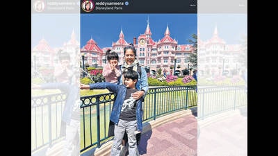 Actor Sameera Reddy shares glimpses of her kids’ lives on social media. Actor Sameera Reddy shares glimpses of her kids’ lives on social media.