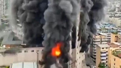 A fire tat tore through a shopping centre in southwestern China and killed 16 people, state media reported on July 18. (Photo by -UGC / UGC / AFP) (AFP) A fire tat tore through a shopping centre in southwestern China and killed 16 people, state media reported on July 18. (Photo by -UGC / UGC / AFP) (AFP)