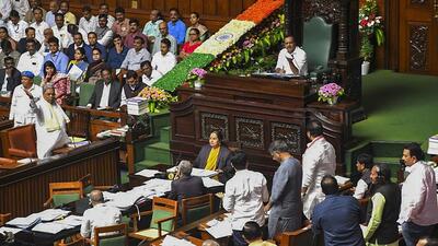 Karnataka Chief Minister Siddaramaiah speaks in the Assembly during ongoing Monsoon session at Vidhana Soudha, in Bengaluru on Thursday. (PTI) Karnataka Chief Minister Siddaramaiah speaks in the Assembly during ongoing Monsoon session at Vidhana Soudha, in Bengaluru on Thursday. (PTI)