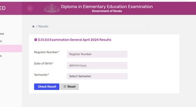 Kerala D.El.Ed April 2024 results released at deledexam.kerala.gov.in. Candidates can download via direct link given below. Kerala D.El.Ed April 2024 results released at deledexam.kerala.gov.in. Candidates can download via direct link given below.