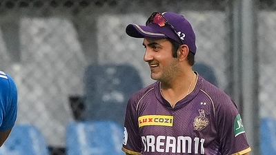 Gautam Gambhir during a practice session ahead of IPL match between Kolkata Knight Riders and Mumbai Indians (PTI) Gautam Gambhir during a practice session ahead of IPL match between Kolkata Knight Riders and Mumbai Indians (PTI)