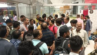 Passengers at the Pune airport. (HT PHOTO)