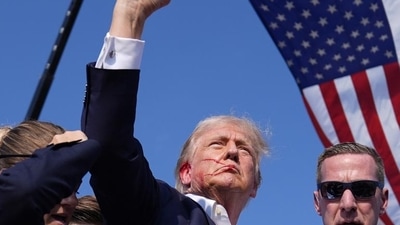 Thomas Crooks’ shot was perfectly centred in middle of Donald Trump's head, a new video has revealed (AP) Thomas Crooks’ shot was perfectly centred in middle of Donald Trump's head, a new video has revealed (AP)