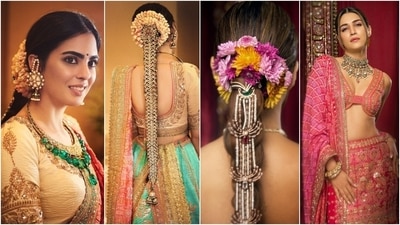 Isha Ambani and Kriti Sanon wore the braid jewellery or poola jada for Anant Ambani and Radhika Merchant's wedding. (Instagram ) Isha Ambani and Kriti Sanon wore the braid jewellery or poola jada for Anant Ambani and Radhika Merchant's wedding. (Instagram )
