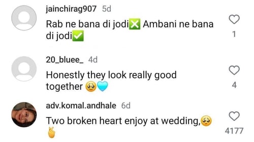 Comment section of Ananya and Hardik's viral video from Anant Ambani's wedding Comment section of Ananya and Hardik's viral video from Anant Ambani's wedding