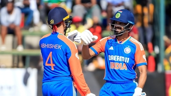India's Abhishek Sharma (L) and Ruturaj Gaikwad weren't part of the T20I squad for the tour of Sri Lanka(BCCI-X)