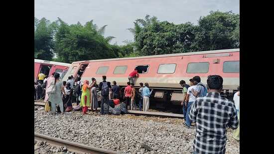 Chandigarh-Dibrugarh Express train derailed near U.P.’s Gonda district on July 18. (Sourced)