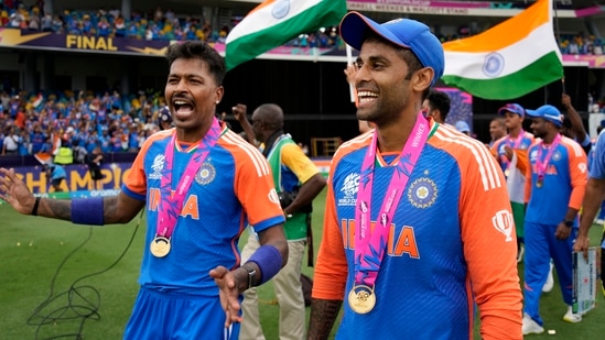 Hardik Pandya and Suryakumar Yadav led India in T20Is for much of 2023. (PTI)