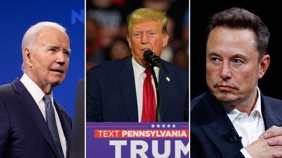 Joe Biden mocks Donald Trump and Elon Musk using his Covid-19 diagnosis (AP Photo/Susan Walsh, AP, REUTERS/Gonzalo Fuentes/File Photo)