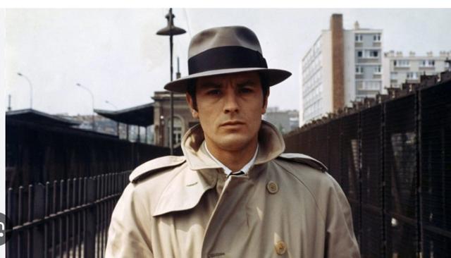 “Alain Delon is Jef Costello in Le Samouraï, the 1967 neo-noir which transformed the hitman into a mythic figure.” (Film still)
