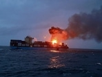 Cargo ship catches fire off Goa coast; 1 died, explosions heard Cargo ship catches fire off Goa coast; 1 died, explosions heard