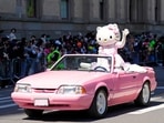 IMAGE DISTRIBUTED FOR JAPAN DAY, INC. - Hello Kitty rides in the 3rd annual Japan Day Parade on Saturday, May 11, 2024, in New York. 