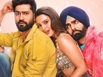 Bad Newz Twitter reviews: Vicky Kaushal, Triptii Dimri, Ammy Virk in a still from the film. Bad Newz Twitter reviews: Vicky Kaushal, Triptii Dimri, Ammy Virk in a still from the film.