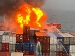 Firefighting operations are underway to douse the flames emanating from a merchant vessel that caught fire 102 nautical miles of Goa coast on Friday. Firefighting operations are underway to douse the flames emanating from a merchant vessel that caught fire 102 nautical miles of Goa coast on Friday.