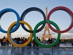 The Olympic rings are set up at Trocadero plaza that overlooks the Eiffel Tower. The Olympic rings are set up at Trocadero plaza that overlooks the Eiffel Tower.