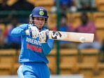 Indian batter Smriti Mandhana plays a shot during the second women's cricket match Indian batter Smriti Mandhana plays a shot during the second women's cricket match