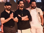 Shankar, Kamal Haasan, Siddharth and Bobby Simha at an event for Indian 2.(PTI) Shankar, Kamal Haasan, Siddharth and Bobby Simha at an event for Indian 2.(PTI)