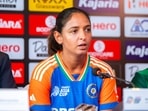 India Women captain Harmanpreet Kaur speaks during a press conference. India Women captain Harmanpreet Kaur speaks during a press conference.