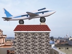 A water tank shaped like an airplane in Punjab, as photographed by Rajesh Vora.