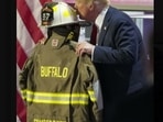 Trump also showed the audience what he claimed to be a million-dollar cheque for Comperatore's family as well as for the two victims who were seriously injured in the incident.(X) Trump also showed the audience what he claimed to be a million-dollar cheque for Comperatore's family as well as for the two victims who were seriously injured in the incident.(X)