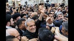 Iran's newly-elected President Masoud Pezeshkian (C) waves to supporters as he visits the shrine of the Islamic Republic's founder Ayatollah Ruhollah Khomeini in Tehran on July 6, 2024. (Photo by ATTA KENARE / AFP) (AFP) Iran's newly-elected President Masoud Pezeshkian (C) waves to supporters as he visits the shrine of the Islamic Republic's founder Ayatollah Ruhollah Khomeini in Tehran on July 6, 2024. (Photo by ATTA KENARE / AFP) (AFP)