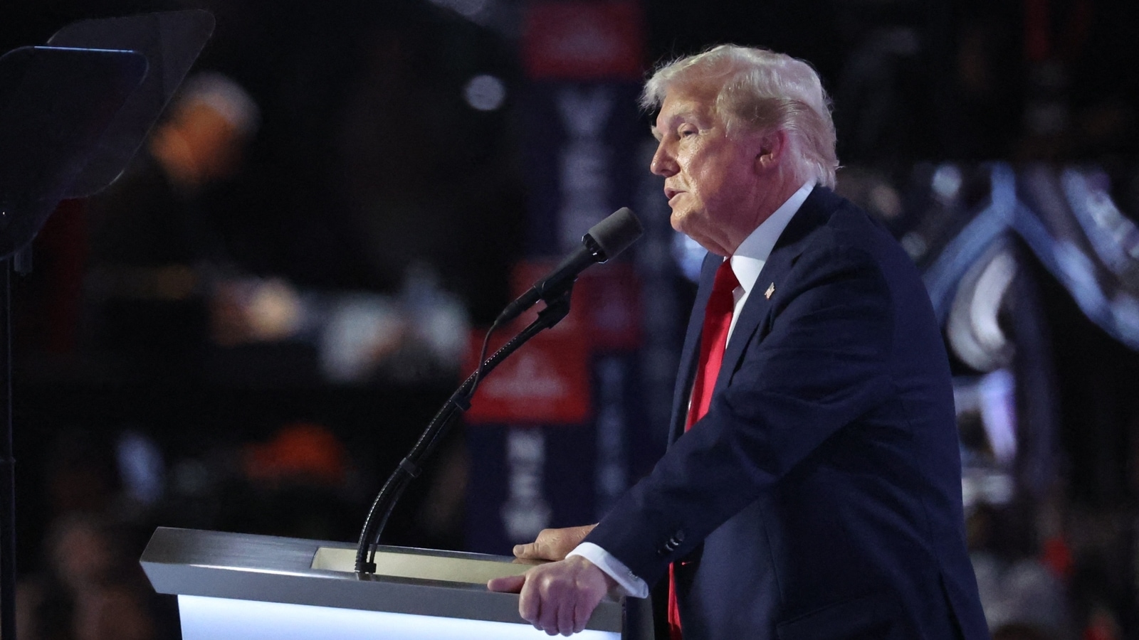 Donald Trump delivers speech at RNC for first time since assassination attempt