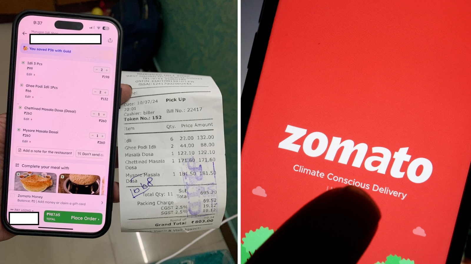 Chennai man rants about Zomato charging  ₹185 more than restaurant, people school him: ‘Sir, there are no free lunches’