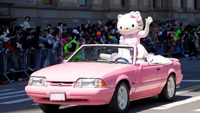 IMAGE DISTRIBUTED FOR JAPAN DAY, INC. - Hello Kitty rides in the 3rd annual Japan Day Parade on Saturday, May 11, 2024, in New York. (AP / Charles Sykes) IMAGE DISTRIBUTED FOR JAPAN DAY, INC. - Hello Kitty rides in the 3rd annual Japan Day Parade on Saturday, May 11, 2024, in New York. (AP / Charles Sykes)
