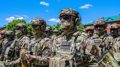 A Russian Interior Ministry's combat unit involved in the country's military campaign in Ukraine, in Grozny, Russia on June 29, 2024. (REUTERS FILE) A Russian Interior Ministry's combat unit involved in the country's military campaign in Ukraine, in Grozny, Russia on June 29, 2024. (REUTERS FILE)