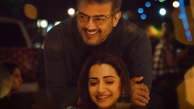 Ajith Kumar and Trisha Krishnan in the new poster of Vidaamuyarchi. Ajith Kumar and Trisha Krishnan in the new poster of Vidaamuyarchi.