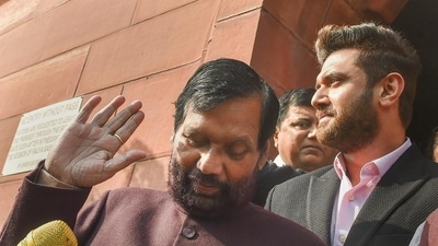 A file photo of Chirag Paswan with his late father Ram Vilas Paswan (PTI file) A file photo of Chirag Paswan with his late father Ram Vilas Paswan (PTI file)