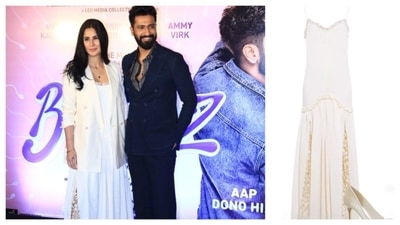 Katrina Kaif elevated the white dress with an oversized blazer. Katrina Kaif elevated the white dress with an oversized blazer.
